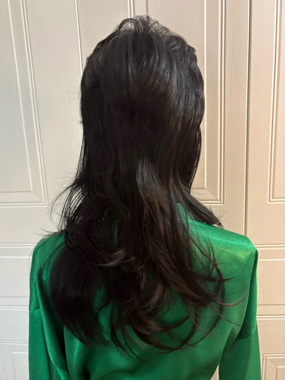 1980’s Women’s Black Mullet Long Retro Bouffant Wig NWOT